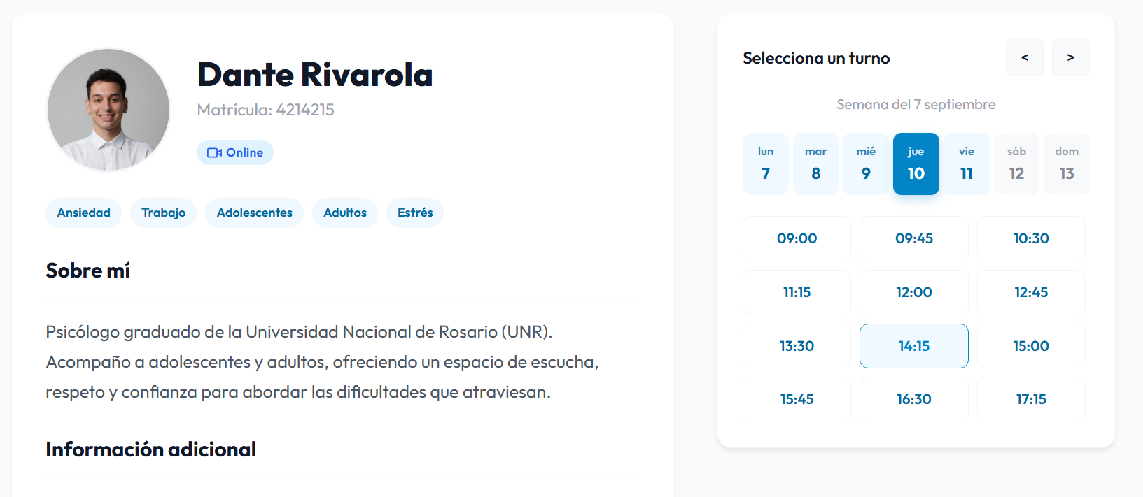 Tu perfil en el directorio