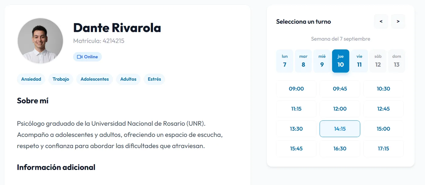 Tu perfil en el directorio