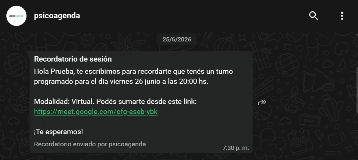 Recordatorios automáticos por WhatsApp