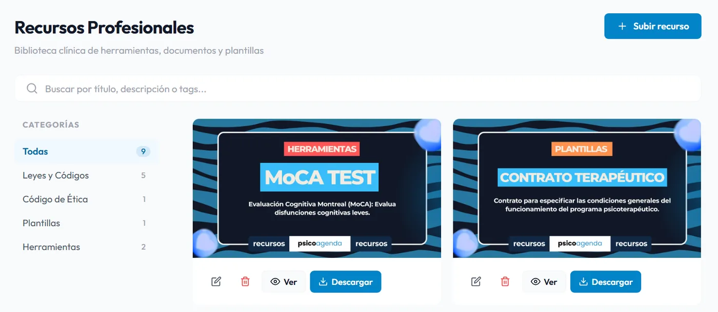Recursos profesionales integrados
